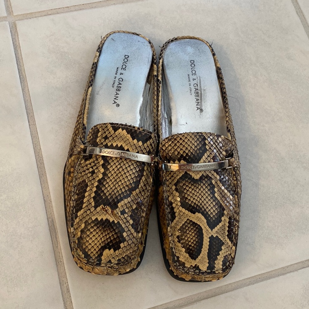 Dolce & Gabbana Authentic Snakeskin Mules